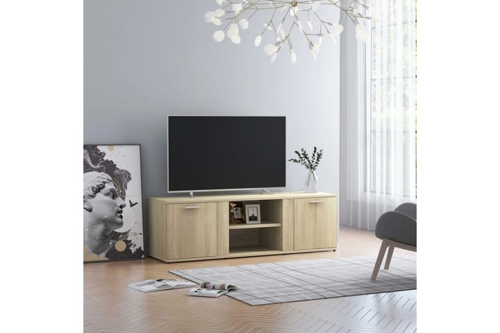 TV-taso Sonoma-tammi 120x34x37 cm lastulevy - Ruskea - Huonekalut - TV- & Mediakalusteet - Tv-tasot & Mediatasot