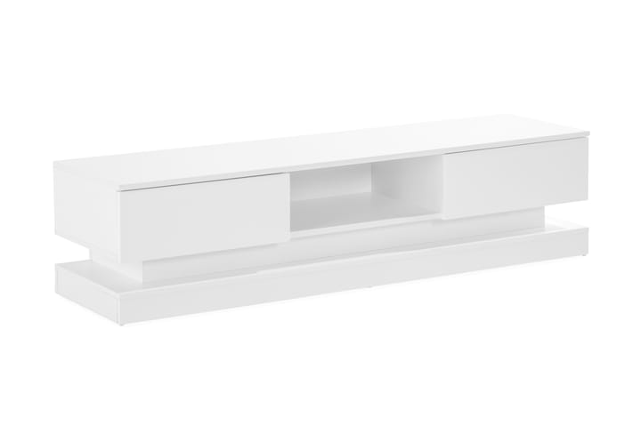 TV-taso Stallarp 150 cm LED-valaistus - Valkoinen - Huonekalut - Sohvat - Sohvan lisäosat - Sohvan puhdistus - Keinonahan hoito