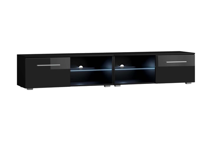 TV-taso Terisa 200 cm LED-valaistus - Musta - Huonekalut - TV- & Mediakalusteet - Tv taso & Mediataso