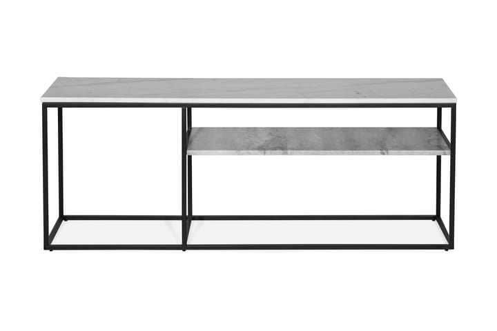 TV-taso Titania 145 cm Marmori - Valkoinen/Musta/Harmaa - Huonekalut - Pöydät & ruokailuryhmät - Apupöytä & sivupöytä - Tarjotinpöytä & pikkupöytä