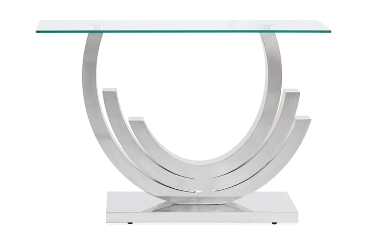 Apupöytä Climent 120 cm - Ruostumaton/Lasi/Läpinäkyvä - Huonekalut - Pöytä & ruokailuryhmä - Apupöytä & sivupöytä - Eteispöytä