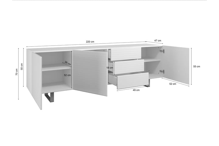 Apupöytä Eldvalla 45 cm - Valkoinen - Huonekalut - Pöytä & ruokailuryhmä - Apupöytä & sivupöytä - Konsolipöytä