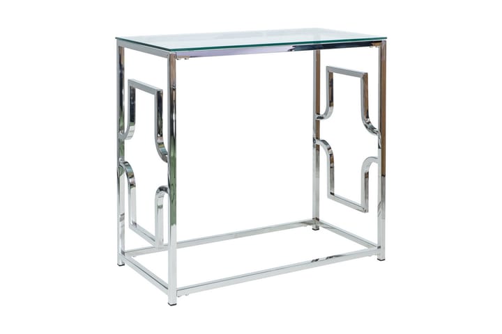 Apupöytä Opanel 80 cm - Lasi/Hopea - Huonekalut - Pöydät & ruokailuryhmät - Apupöytä & sivupöytä - Konsolipöytä