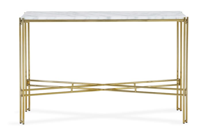Apupöytä Sisko 100 cm Marmori - Valkoinen/Messinki - Huonekalut - Pöytä & ruokailuryhmä - Apupöytä & sivupöytä - Tarjotinpöytä & pikkupöytä