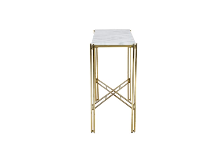 Apupöytä Sisko 100 cm Marmori - Valkoinen/Messinki - Huonekalut - Pöydät & ruokailuryhmät - Apupöytä & sivupöytä - Konsolipöytä