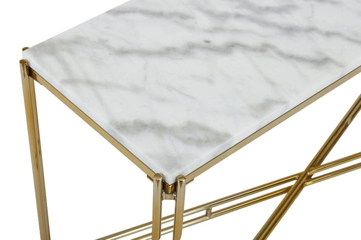 Apupöytä Sisko 100 cm Marmori - Valkoinen/Messinki - Huonekalut - Pöydät & ruokailuryhmät - Apupöytä & sivupöytä - Konsolipöytä