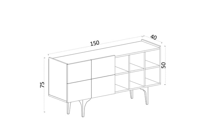 Apupöytä Urgby 150x75 cm - Valkoinen - Huonekalut - Pöytä & ruokailuryhmä - Apupöytä & sivupöytä - Konsolipöytä