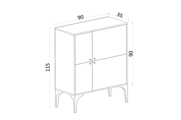 Apupöytä Urgby 90x115 cm - Sininen - Huonekalut - Pöytä & ruokailuryhmä - Apupöytä & sivupöytä - Konsolipöytä