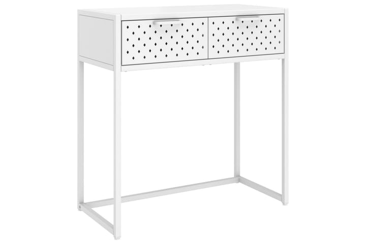Konsolipöytä valkoinen 72x35x75 cm teräs - Huonekalut - Pöydät & ruokailuryhmät - Apupöytä & sivupöytä - Konsolipöytä