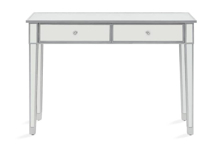 Peilikoristeltu konsolipöytä MDF ja lasi 106,5x38x76,5 cm - Hopea - Huonekalut - Pöytä & ruokailuryhmä - Apupöytä & sivupöytä - Konsolipöytä