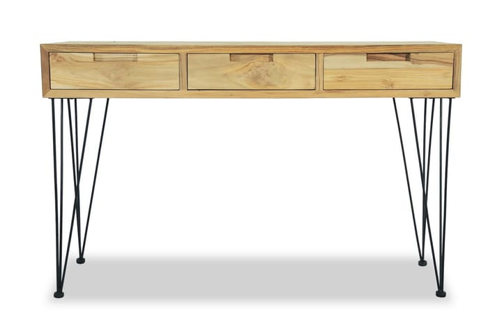 Sivupöytä 120x35x76 cm Kiinteä tiikki - Ruskea - Huonekalut - Pöytä & ruokailuryhmä - Apupöytä & sivupöytä - Konsolipöytä