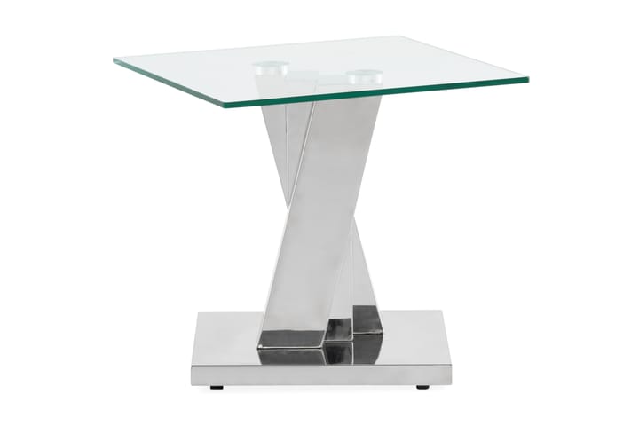 Sivupöytä Mujtaba 50 cm - Ruostumaton/Lasi/Läpinäkyvä - Huonekalut - Pöytä & ruokailuryhmä - Apupöytä & sivupöytä - Konsolipöytä