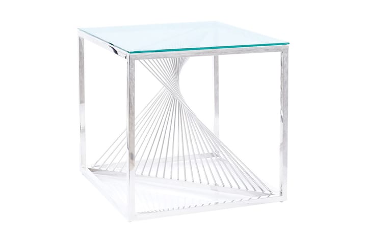 Sivupöytä Eldur 55 cm - Läpinäkyvä Lasi/Hopea - Huonekalut - Pöytä & ruokailuryhmä - Apupöytä & sivupöytä - Lamppupöytä