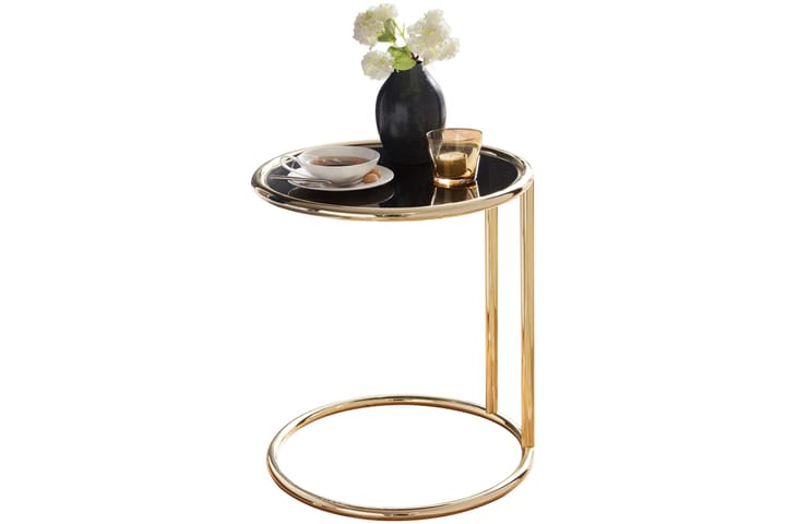 Sivupöytä Ieronimo 45 cm - Kulta/Musta - Huonekalut - Pöydät & ruokailuryhmät - Apupöytä & sivupöytä - Tarjotinpöytä & pikkupöytä
