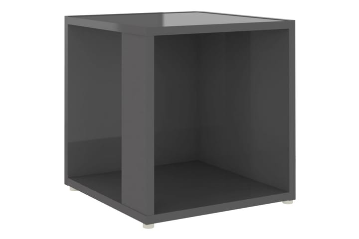 Sivupöytä korkeakiilto harmaa 33x33x34,5 cm lastulevy - Harmaa - Huonekalut - Pöytä & ruokailuryhmä - Apupöytä & sivupöytä - Lamppupöytä