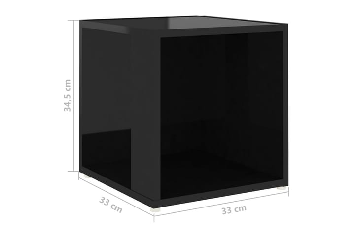 Sivupöytä korkeakiilto musta 33x33x34,5 cm lastulevy - Musta - Huonekalut - Pöydät & ruokailuryhmät - Apupöytä & sivupöytä - Lamppupöytä
