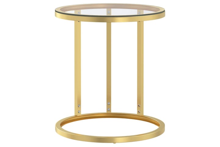Sivupöytä kulta ja läpinäkyvä 45 cm karkaistu lasi - Kulta - Huonekalut - Pöytä & ruokailuryhmä - Apupöytä & sivupöytä - Lamppupöytä