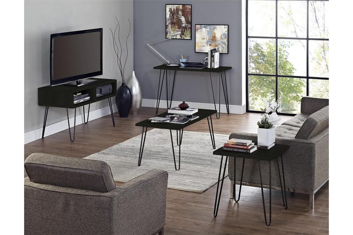 Sivupöytä Owen 50 cm Musta - Dorel Home - Huonekalut - Pöytä & ruokailuryhmä - Apupöytä & sivupöytä - Lamppupöytä
