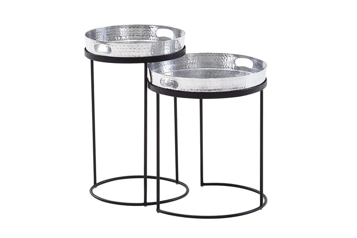 Sivupöytä Rachid 33 cm Pyöreä - Hopea - Huonekalut - Pöytä & ruokailuryhmä - Apupöytä & sivupöytä - Lamppupöytä