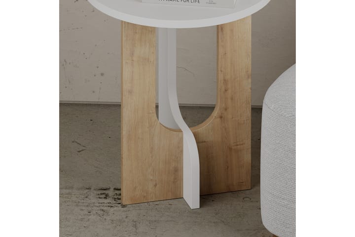 Sivupöytä Tibani 40x47x40 cm Pyöreä - Valkoinen - Huonekalut - Pöytä & ruokailuryhmä - Apupöytä & sivupöytä - Lamppupöytä