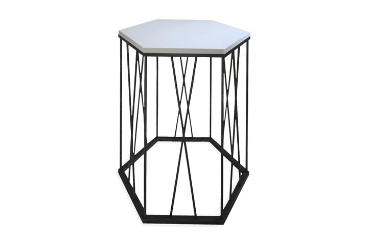 Sivupöytä Ubbeboda 40 cm Kuusikulmainen - Valkoinen/Musta - Huonekalut - Pöytä & ruokailuryhmä - Apupöytä & sivupöytä - Lamppupöytä