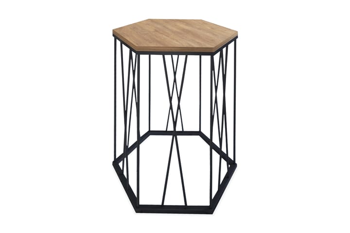 Sivupöytä Ubbeboda 40 cm Kuusikulmio - Tammenväri/Musta - Huonekalut - Pöydät & ruokailuryhmät - Apupöytä & sivupöytä - Tarjotinpöytä & pikkupöytä
