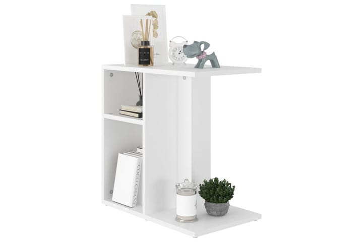 Sivupöytä valkoinen 50x30x50 cm lastulevy - Huonekalut - Pöytä & ruokailuryhmä - Apupöytä & sivupöytä - Lamppupöytä