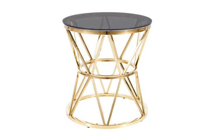 Sivupöytä Woodhull 50 cm Pyöreä - Savulasi/Kulta - Huonekalut - Pöytä & ruokailuryhmä - Apupöytä & sivupöytä - Lamppupöytä