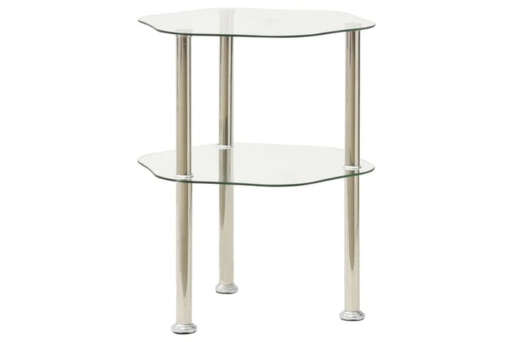 2-kerroksinen sivupöytä läpinäkyvä 38x38x50 cm - Huonekalut - Pöytä & ruokailuryhmä - Apupöytä & sivupöytä - Tarjotinpöytä & pikkupöytä