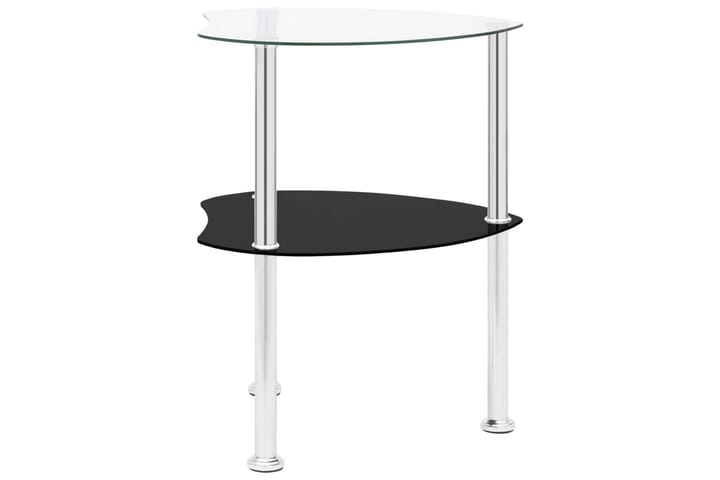 2-tasoinen sivupöytä läpinäkyvä/musta 38x38x50 cm - Läpinäkyvä - Huonekalut - Pöytä & ruokailuryhmä - Apupöytä & sivupöytä - Tarjotinpöytä & pikkupöytä