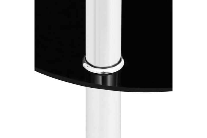2-tasoinen sivupöytä läpinäkyvä/musta 38x38x50 cm - Läpinäkyvä - Huonekalut - Pöytä & ruokailuryhmä - Apupöytä & sivupöytä - Tarjotinpöytä & pikkupöytä