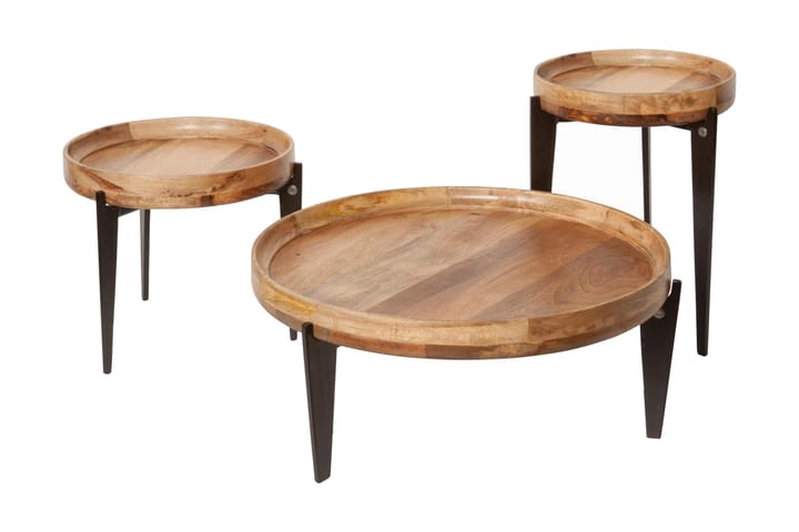Apupöytä Oxollo - Puu/Luonnonväri/Musta - Huonekalut - Pöydät & ruokailuryhmät - Apupöytä & sivupöytä - Tarjotinpöytä & pikkupöytä