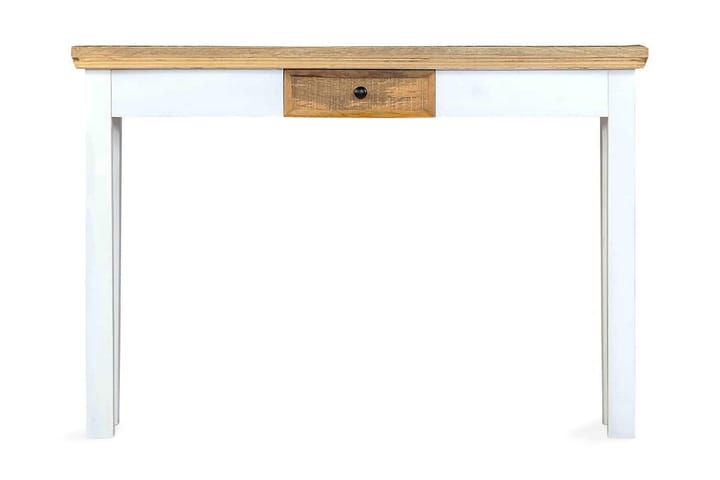 Konsolipöytä valkoinen ja ruskea 110x35x75 cm täysi mangopuu - Valkoinen - Huonekalut - Pöytä & ruokailuryhmä - Apupöytä & sivupöytä - Konsolipöytä