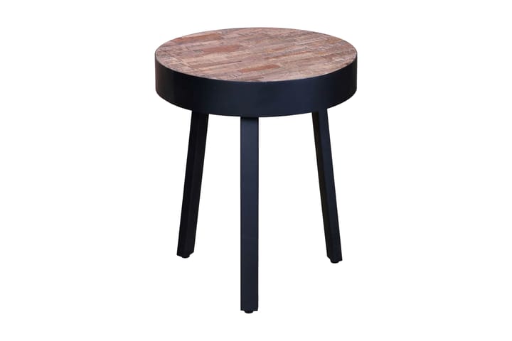 Pyöreä päätypöytä Kierrätetty tiikki - Musta - Huonekalut - Pöytä & ruokailuryhmä - Apupöytä & sivupöytä - Tarjotinpöytä & pikkupöytä