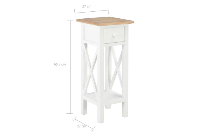 Senkki valkoinen 27x27x65,5 cm puu - Valkoinen - Huonekalut - Pöytä & ruokailuryhmä - Apupöytä & sivupöytä - Tarjotinpöytä & pikkupöytä