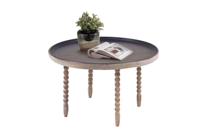 Sivupöytä Bibek 60 cm Pyöreä - Tummanruskea - Huonekalut - Pöytä & ruokailuryhmä - Apupöytä & sivupöytä - Tarjotinpöytä & pikkupöytä