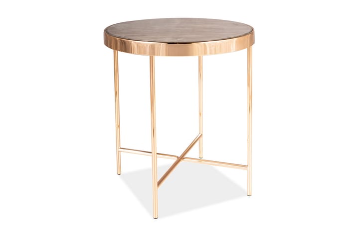 Sivupöytä Codevilla 43 cm Pyöreä - Lasi/Beige/Kulta - Huonekalut - Pöydät & ruokailuryhmät - Apupöytä & sivupöytä - Tarjotinpöytä & pikkupöytä