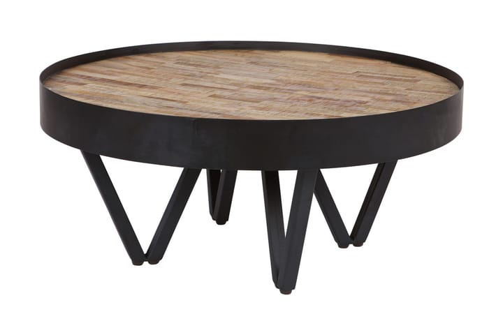 Sivupöytä Daciana 74 cm Pyöreä - Luonnonväri/Musta - Huonekalut - Pöydät & ruokailuryhmät - Apupöytä & sivupöytä - Tarjotinpöytä & pikkupöytä