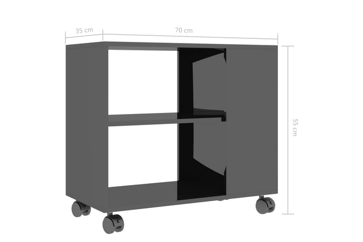 Sivupöytä korkeakiilto musta 70x35x55 cm lastulevy - Huonekalut - Pöydät & ruokailuryhmät - Apupöytä & sivupöytä - Tarjotinpöytä & pikkupöytä