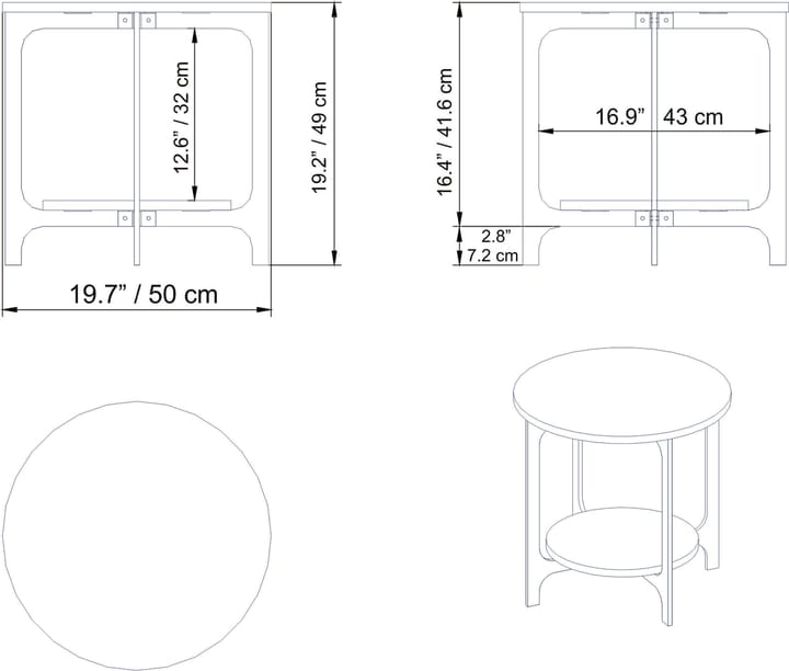 Sivupöytä Kvistle - Musta - Huonekalut - Pöydät & ruokailuryhmät - Apupöytä & sivupöytä - Tarjotinpöytä & pikkupöytä