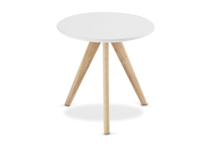 Sivupöytä Minerva 40 cm Pyöreä - Valkoinen - Huonekalut - Pöytä & ruokailuryhmä - Apupöytä & sivupöytä - Lamppupöytä