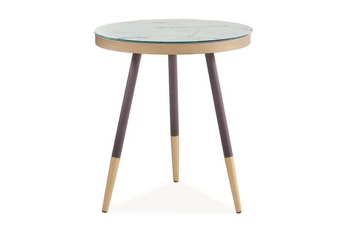 Sivupöytä Nagaram 45 cm Pyöreä - Lasi/Valkoinen/Musta - Huonekalut - Pöydät & ruokailuryhmät - Apupöytä & sivupöytä - Lamppupöytä