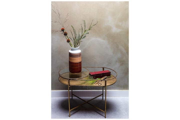 Sivupöytä Ozamis 65 cm Soikea - Rauta/Antiikkimessinki - Huonekalut - Pöydät & ruokailuryhmät - Apupöytä & sivupöytä - Tarjotinpöytä & pikkupöytä