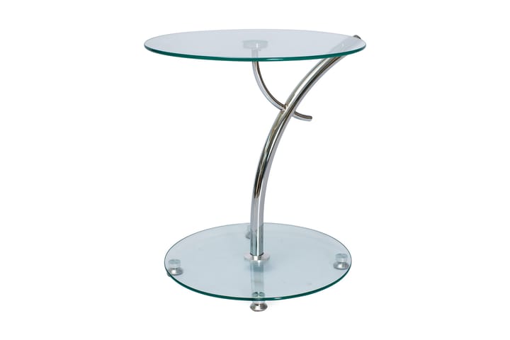Sivupöytä Portella 50 cm Pyöreä - Lasi/Hopea - Huonekalut - Pöydät & ruokailuryhmät - Apupöytä & sivupöytä - Lamppupöytä