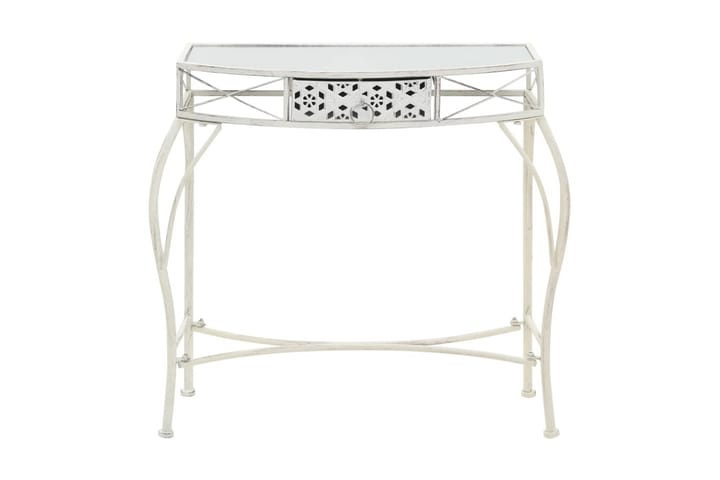 Sivupöytä ranskalaistyylinen metalli 82x39x76 cm valkoinen - Valkoinen - Huonekalut - Pöytä & ruokailuryhmä - Apupöytä & sivupöytä - Tarjotinpöytä & pikkupöytä