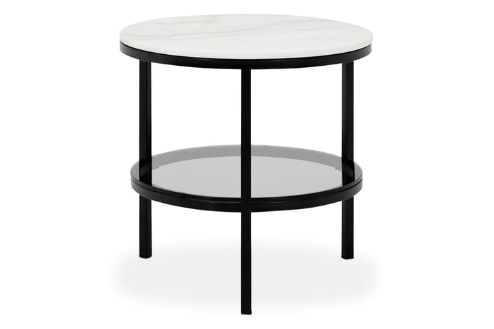 Sivupöytä Riseine 50 cm Pyöreä - Valkoinen/Musta - Huonekalut - Pöydät & ruokailuryhmät - Apupöytä & sivupöytä - Tarjotinpöytä & pikkupöytä