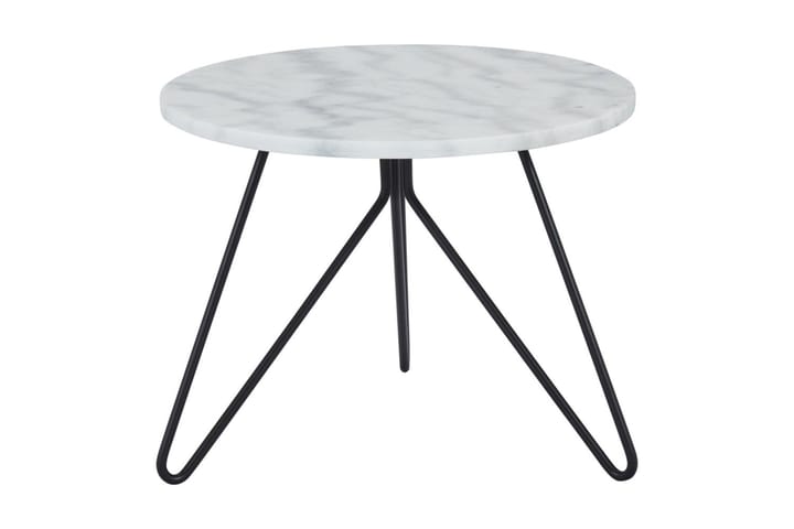 Sivupöytä Simone 45 cm Pyöreä Marmori - Valkoinen/Musta - Huonekalut - Pöydät & ruokailuryhmät - Apupöytä & sivupöytä - Tarjotinpöytä & pikkupöytä