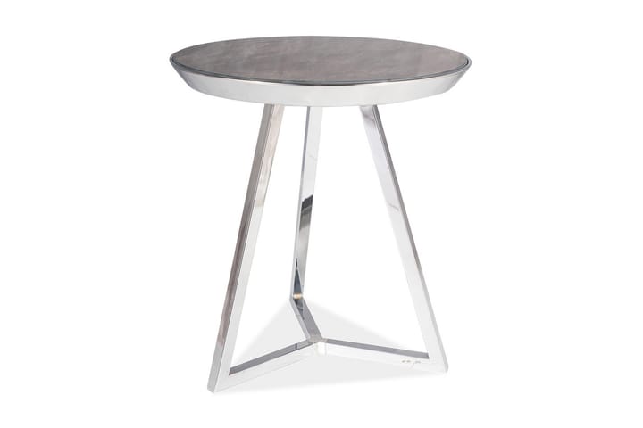 Sivupöytä Tajabrite 42 cm Pyöreä - Lasi/Harmaa/Hopea - Huonekalut - Pöydät & ruokailuryhmät - Apupöytä & sivupöytä - Lamppupöytä