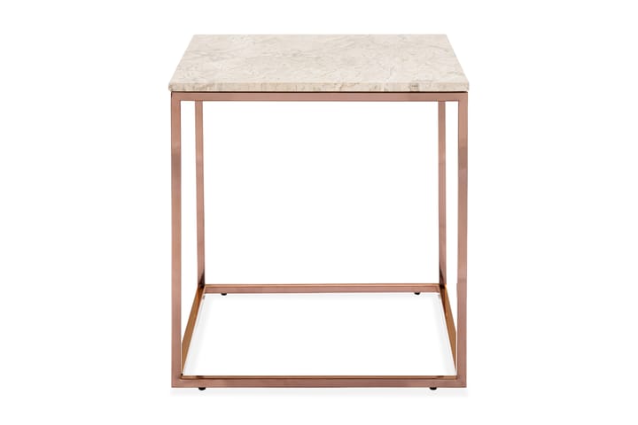 Sivupöytä Titania 45 cm Marmori - Beige/Kupari - Huonekalut - Pöytä & ruokailuryhmä - Apupöytä & sivupöytä - Lamppupöytä