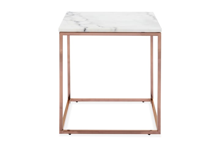 Sivupöytä Titania 45 cm Marmori - Valkoinen/Kupari - Huonekalut - Pöytä & ruokailuryhmä - Apupöytä & sivupöytä - Lamppupöytä